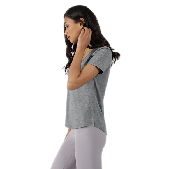 NWT 90 Degree by Reflex 2 Gray Tone V Neck Short Slv Tops - Picture 3 of 7